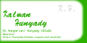 kalman hunyady business card